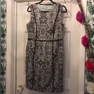 Cleo Petites Dress Sz 12  Light Blue with Black